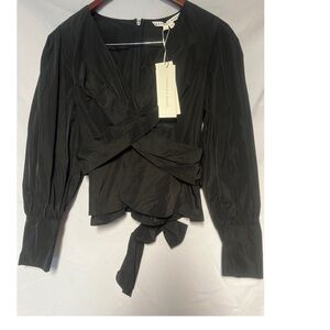 Veronica beard Black Wrap Top. NWT